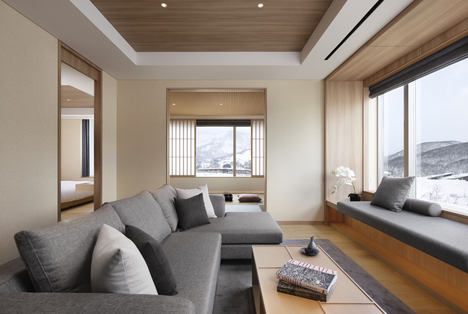1 Bedroom Annupuri with Tatami - Living Winter View (701)